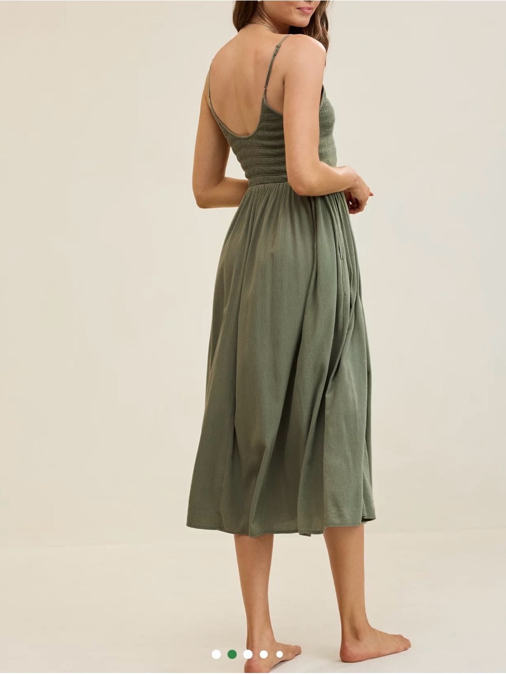 Aerie XS At The Barre Midi Dress in Olive - Picture 3 of 7